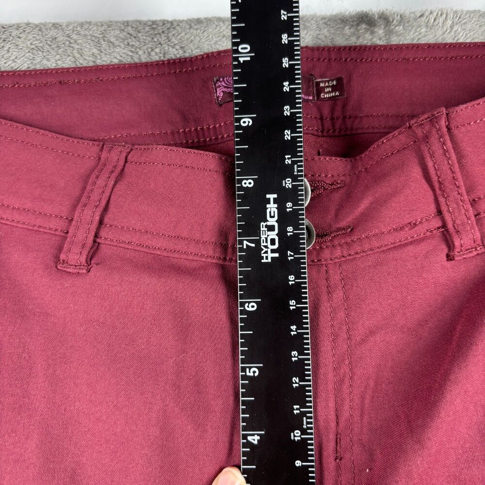 prAna Women Pants Hella Hiking Roll Up Outdoor Gorpcore Burgundy Size 6 P138 - Picture 7 of 11
